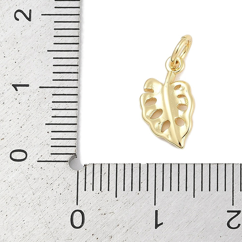 Golden Palm Leaf Charm