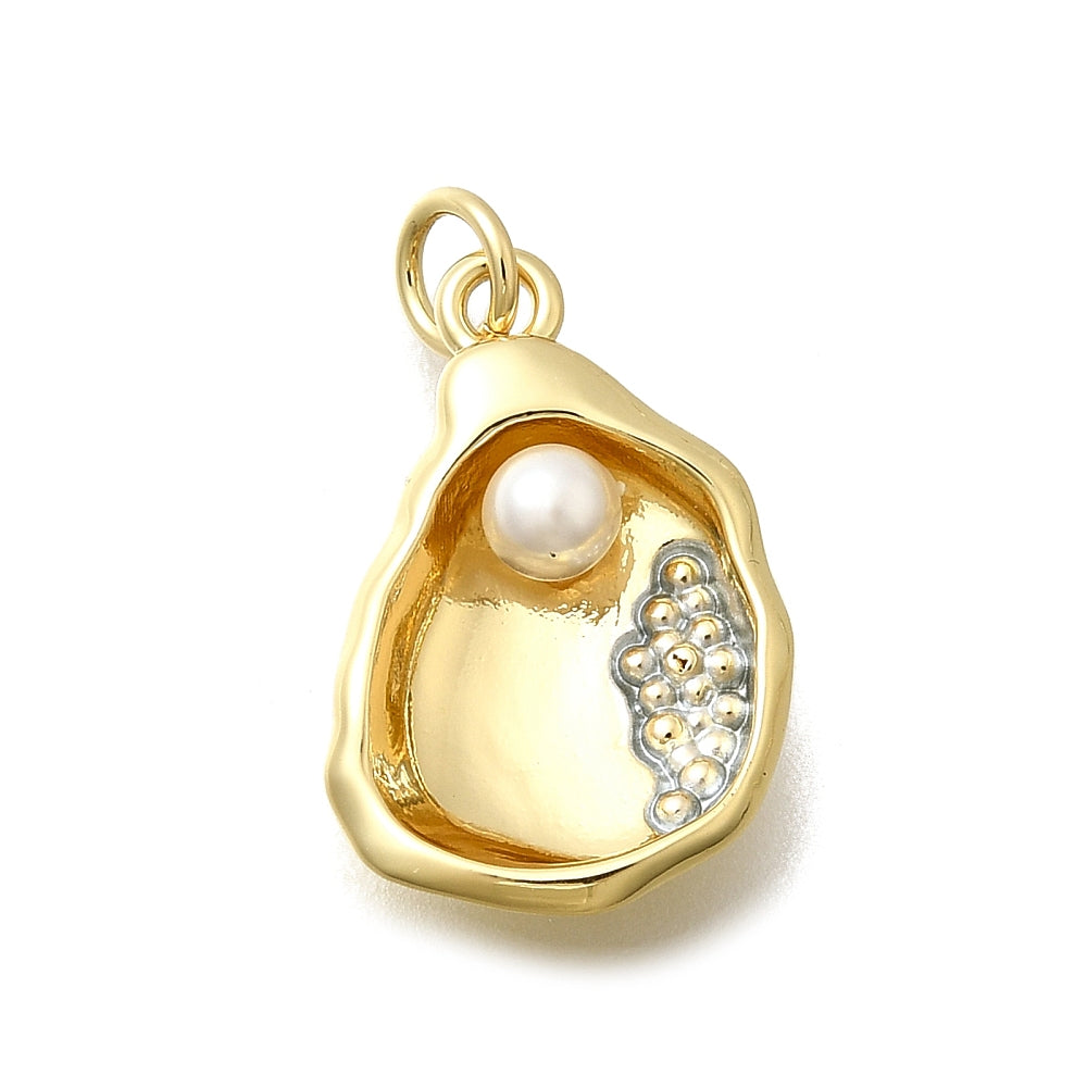 Golden Oyster Pearl Charm