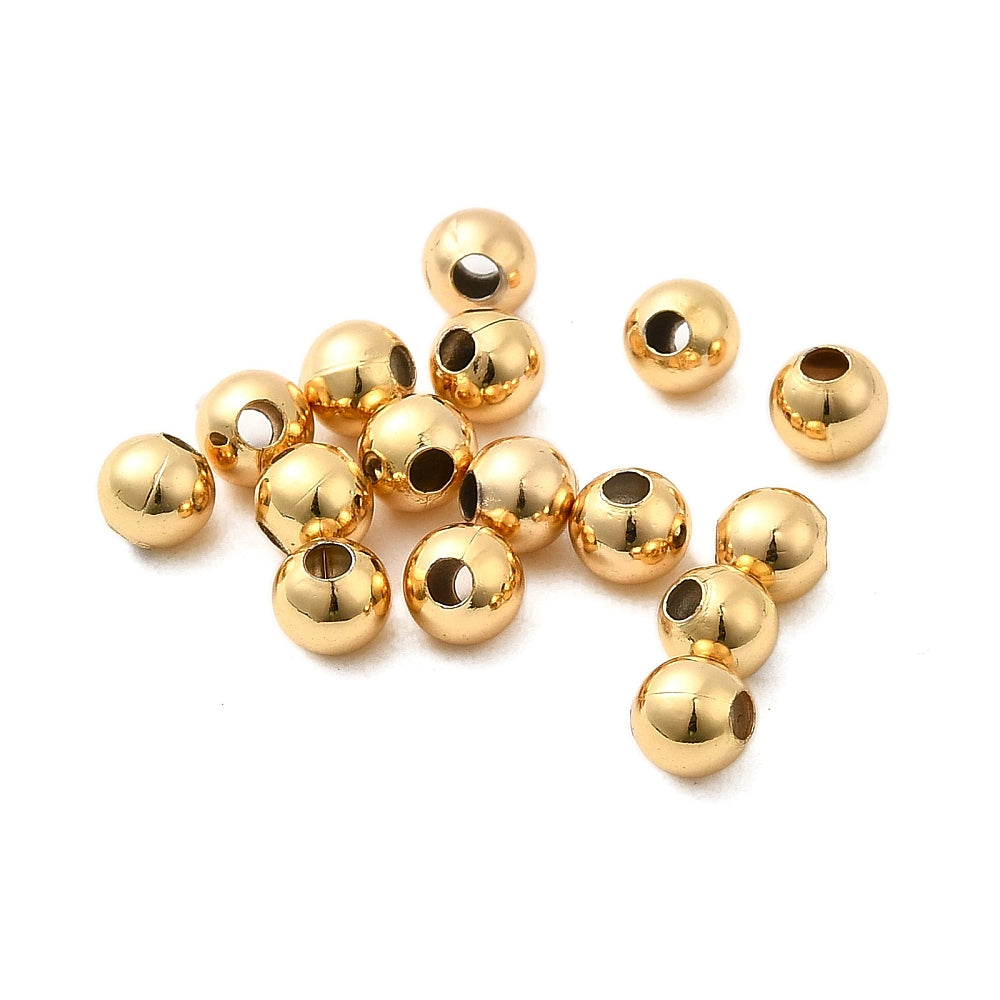 Gold Plated 4mm Ball Beads