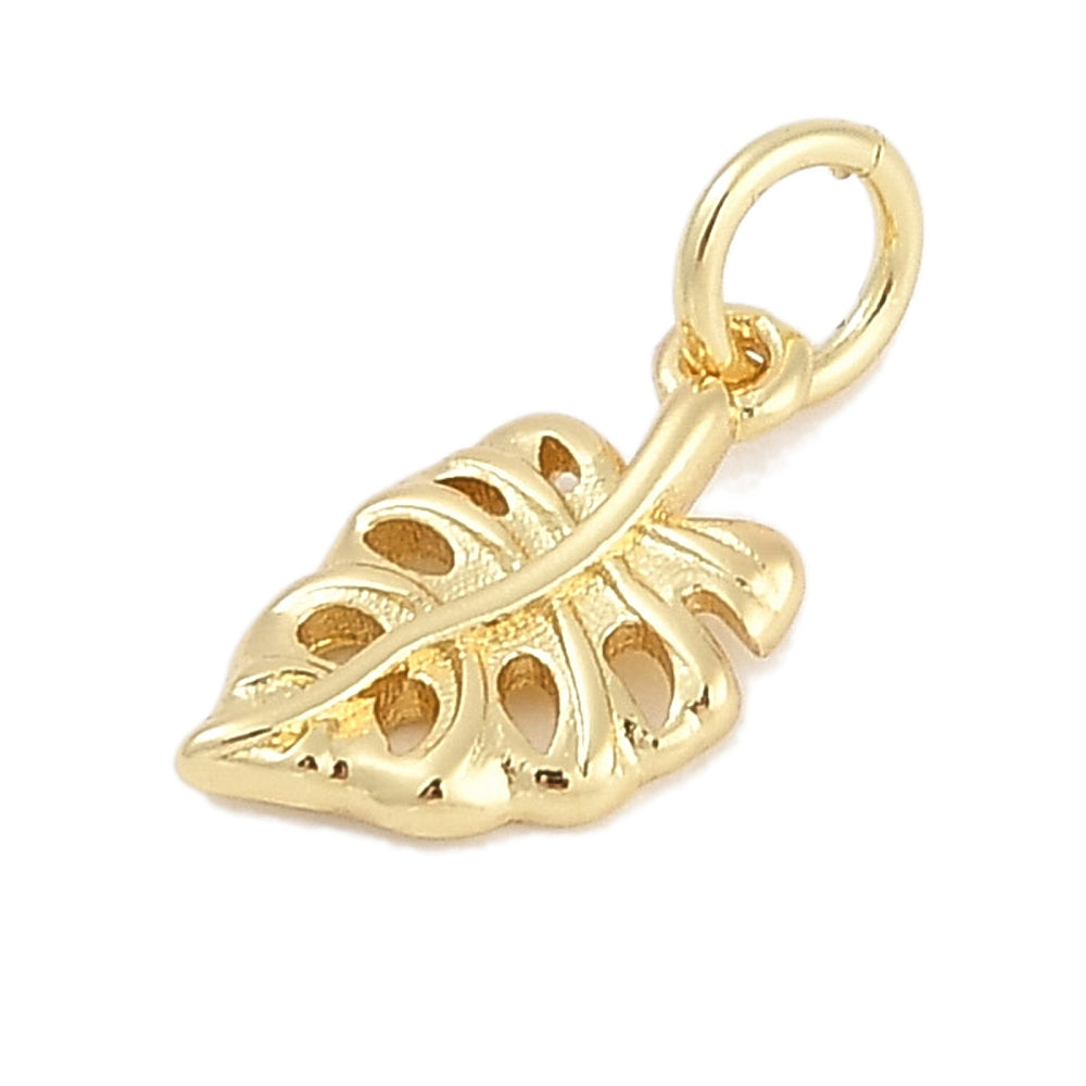 Golden Palm Leaf Charm