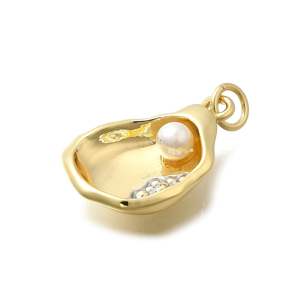 Golden Oyster Pearl Charm