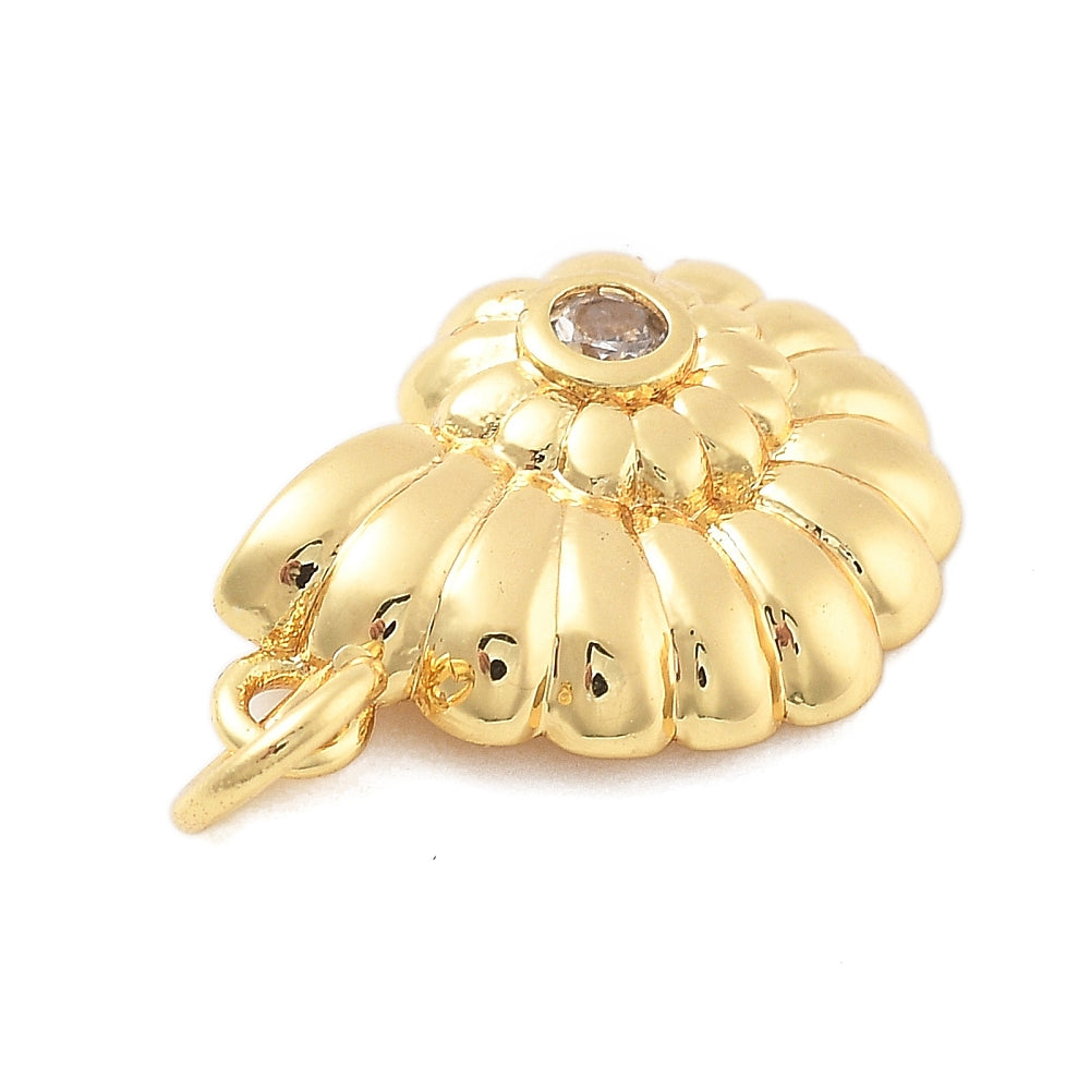 Golden Conch Shell Charm