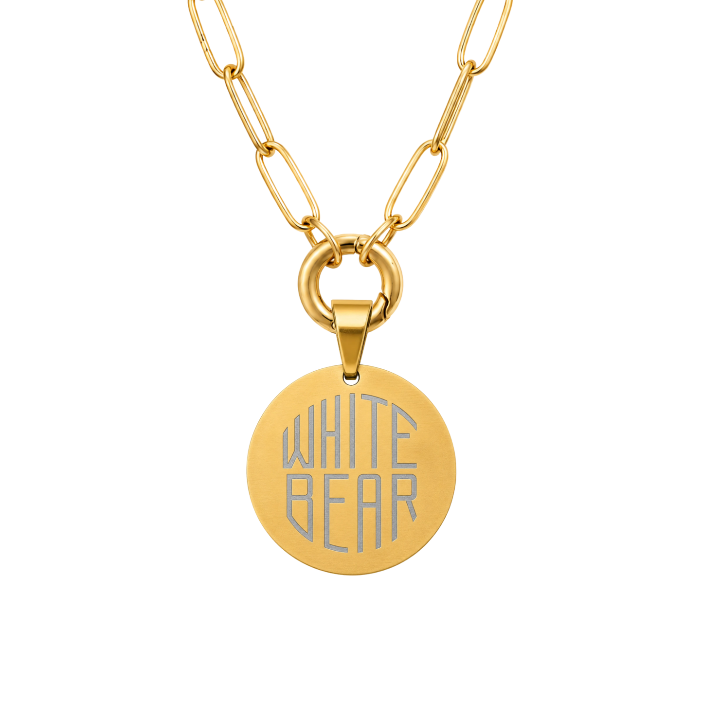 White Bear Outline Pendant