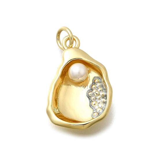 Golden Oyster Pearl Charm
