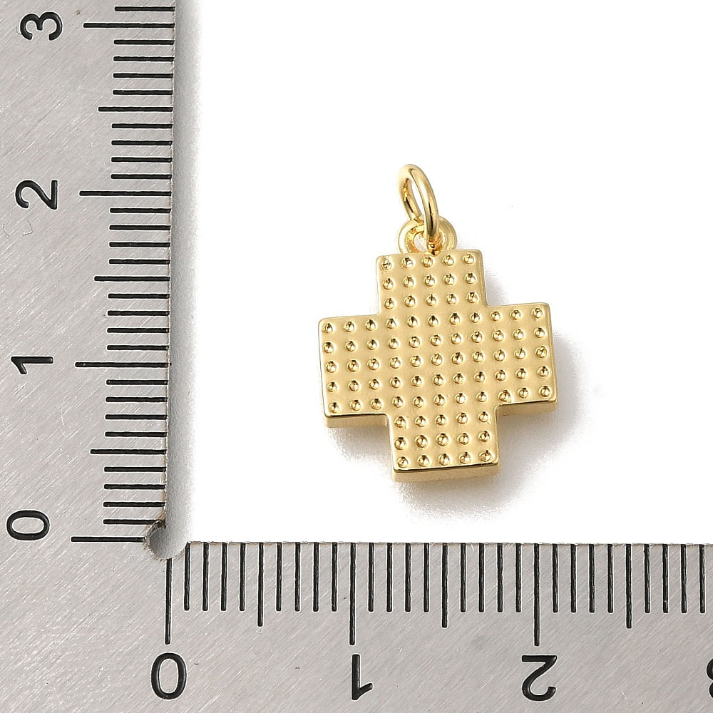 Golden Shell Cross Charm
