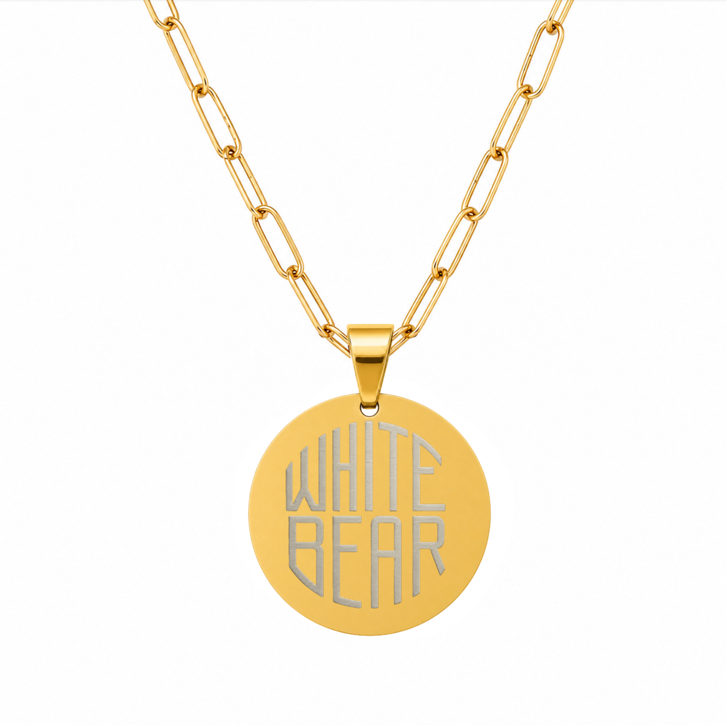 White Bear Outline Pendant