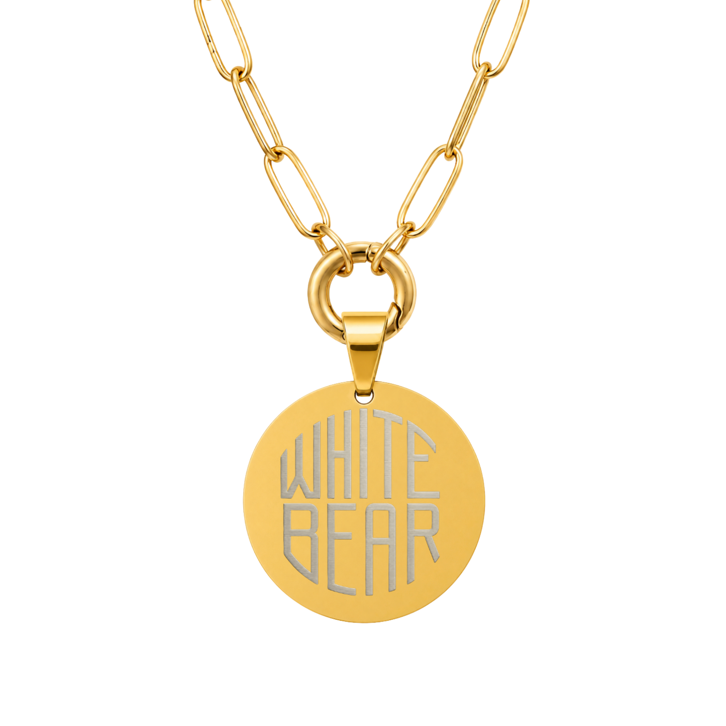 White Bear Outline Pendant