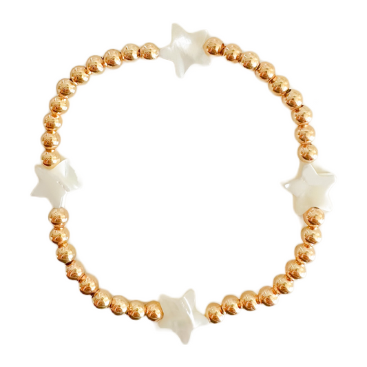 Shell Stone Star Gold Ball Bracelet