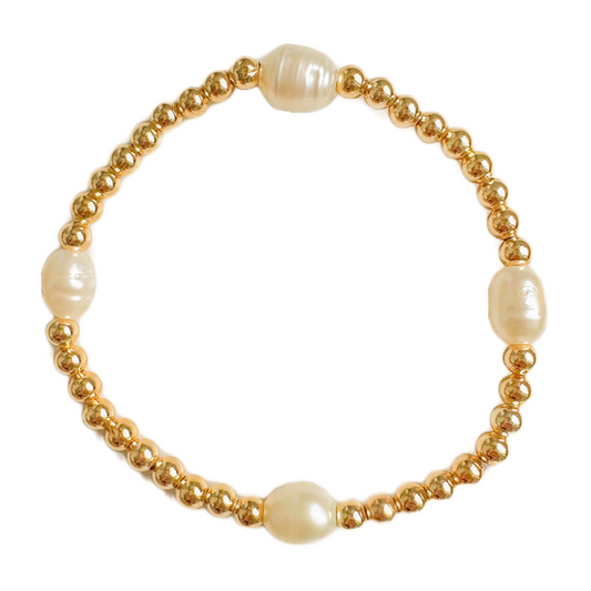 Pearl Gold Ball Bracelet