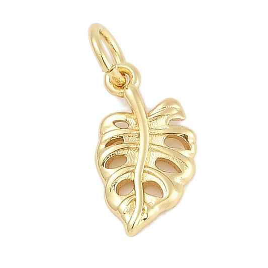 Golden Palm Leaf Charm