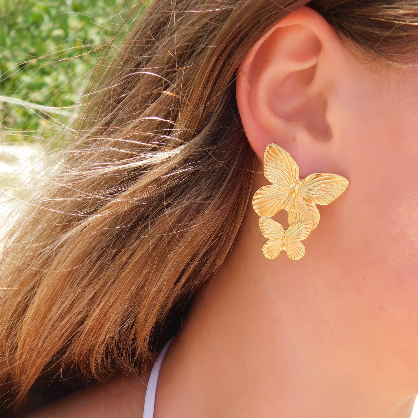Double Butterfly Statement Earrings