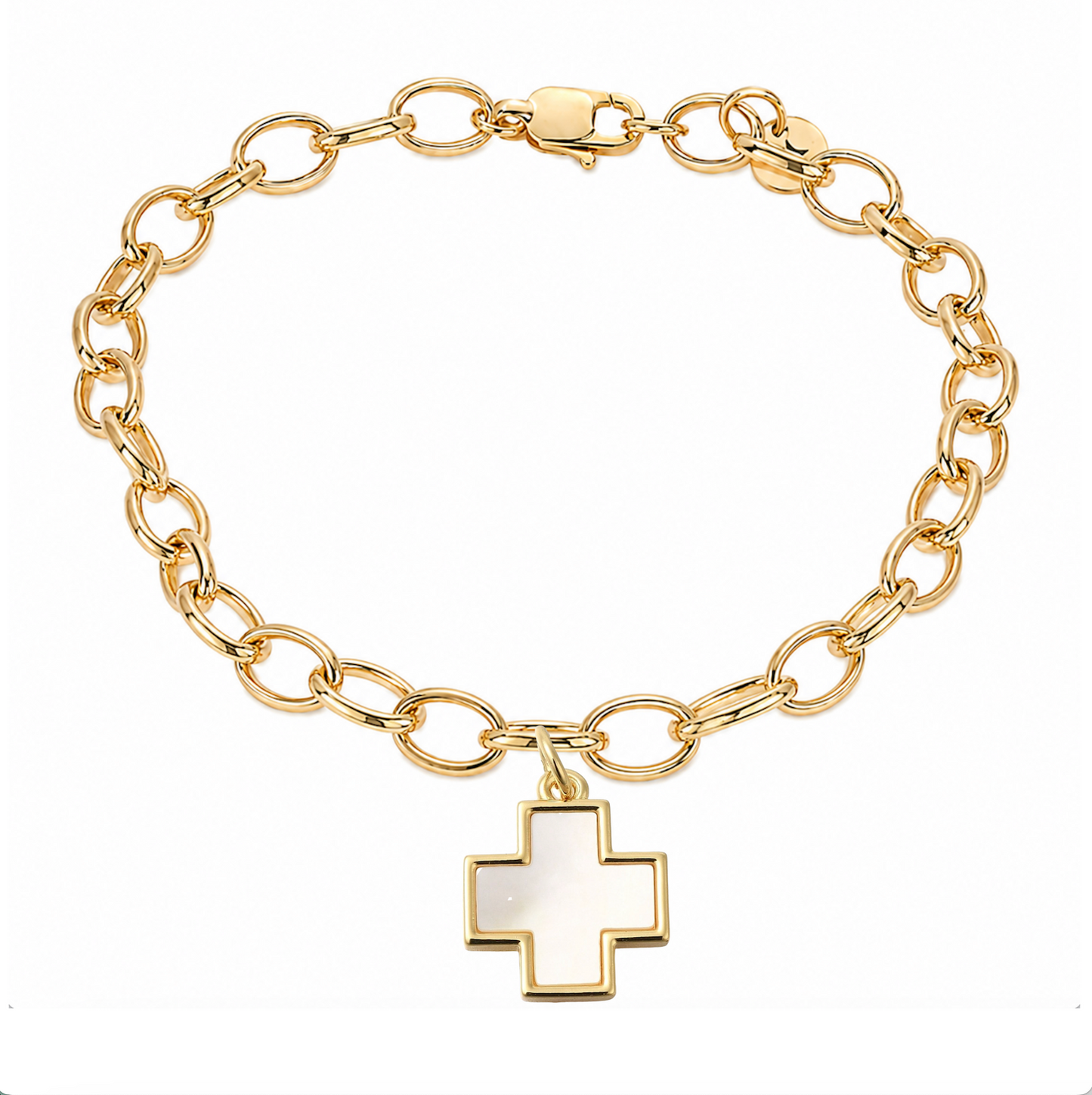 Mother of Pearl Cross Bracelet