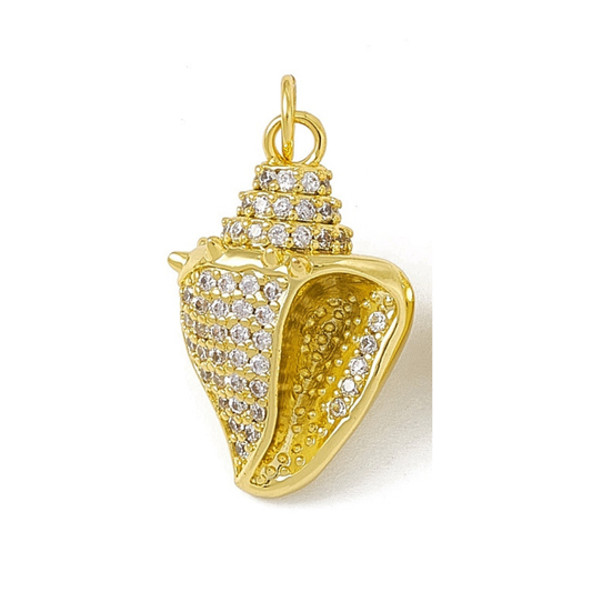 Bedazzled Conch Shell Charm