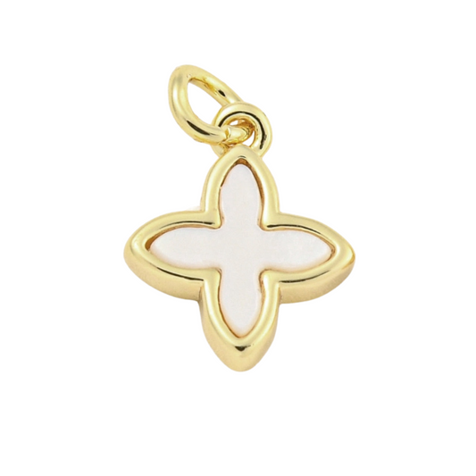 White Mini Clover Charm