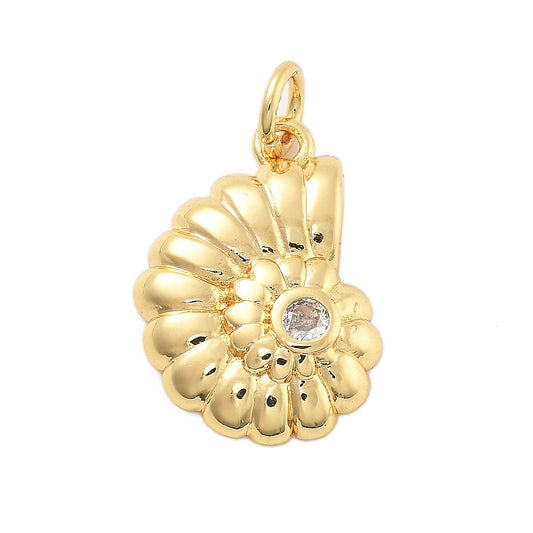 Golden Conch Shell Charm