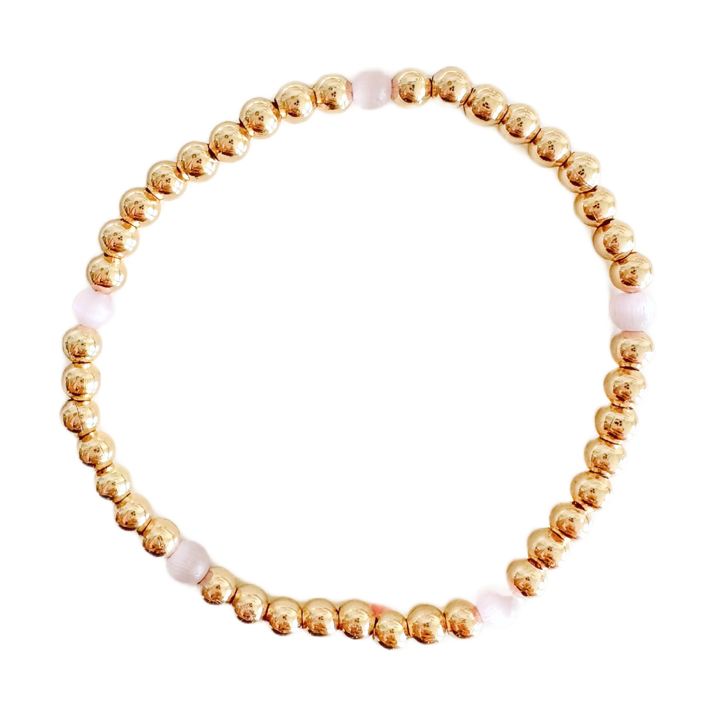 Pink Aura Gold Ball Bracelet