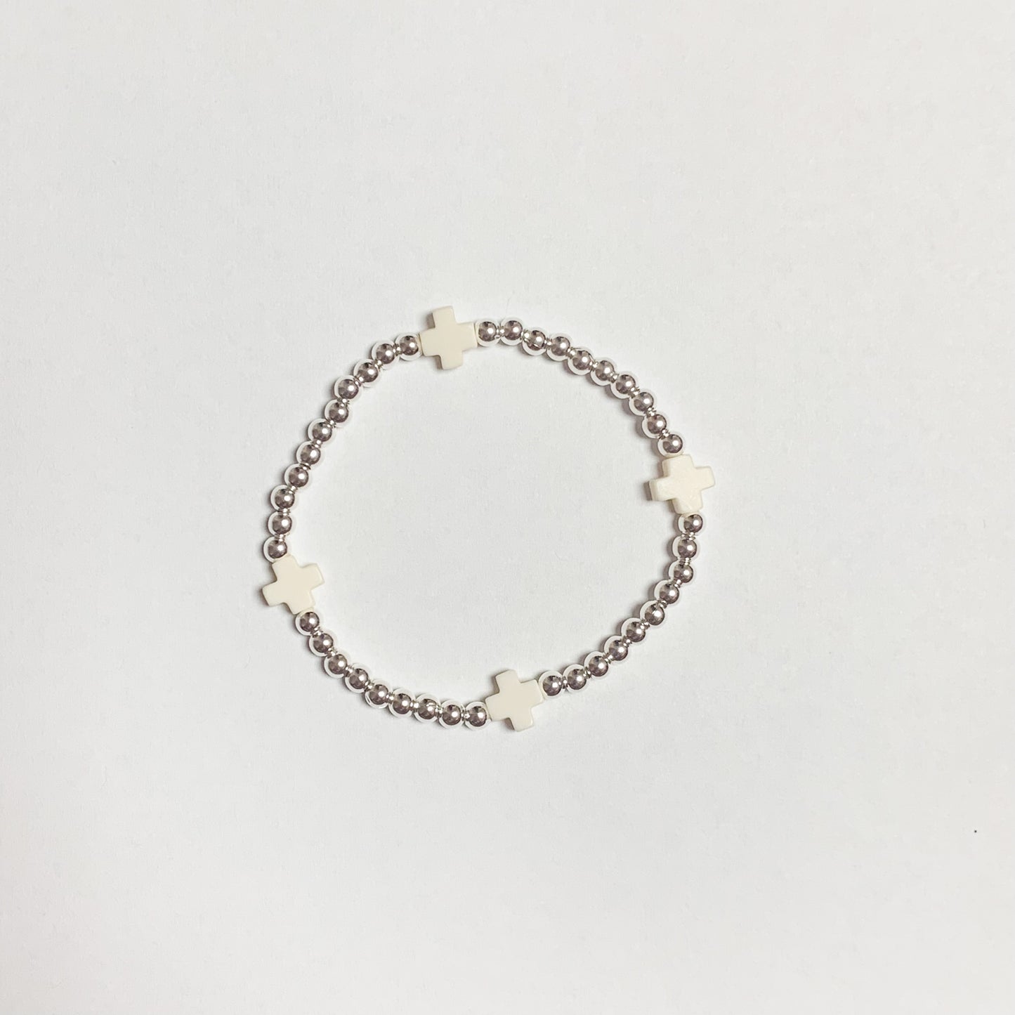 Cross Silver Ball Bracelet