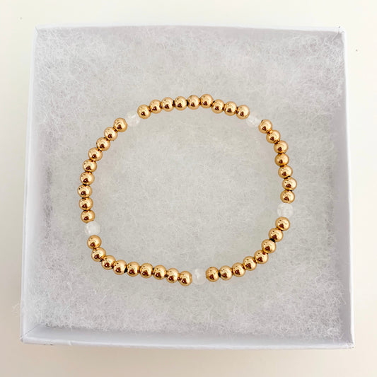 White Stone Gold Bracelet