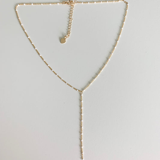 White Enamel Drop Choker