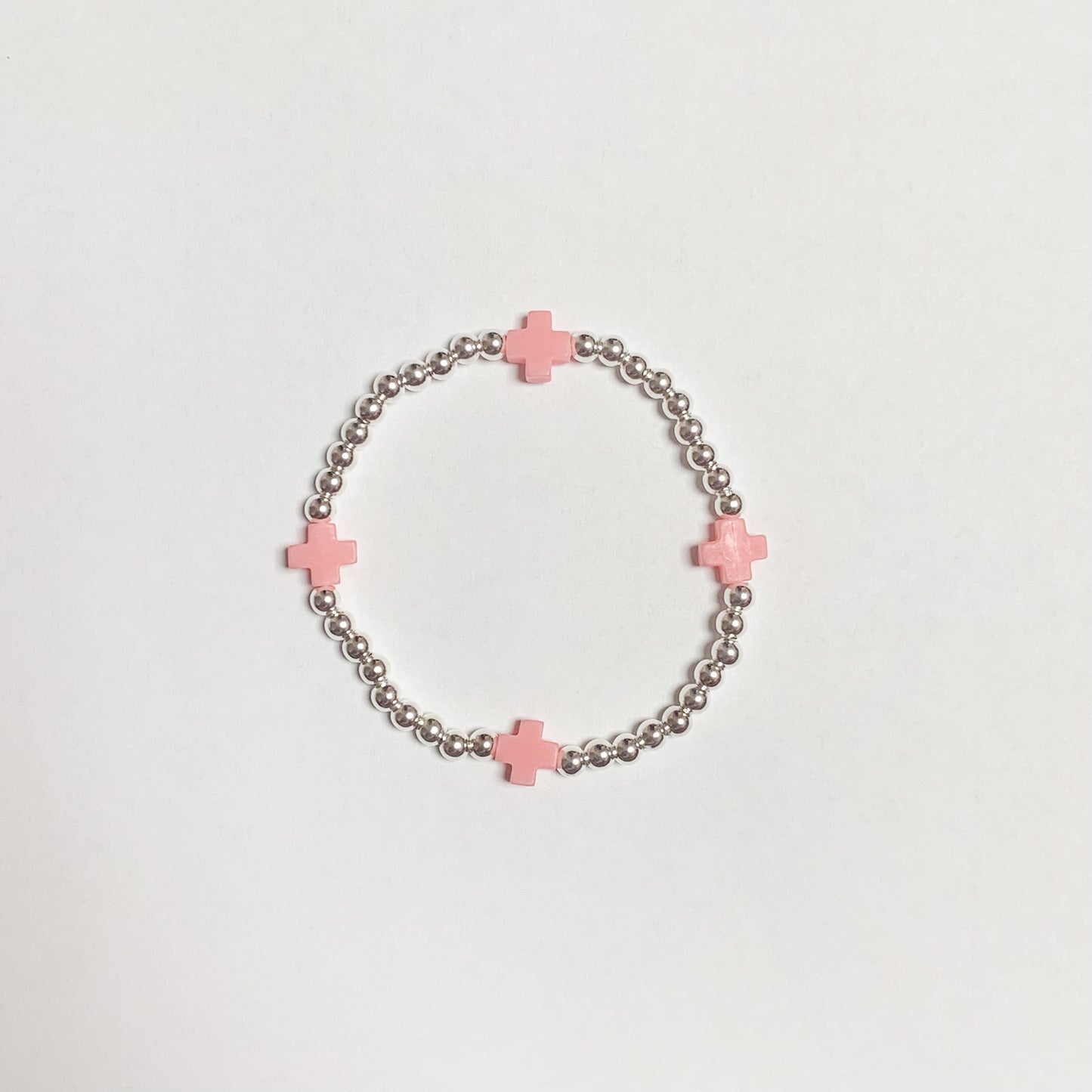 Cross Silver Ball Bracelet